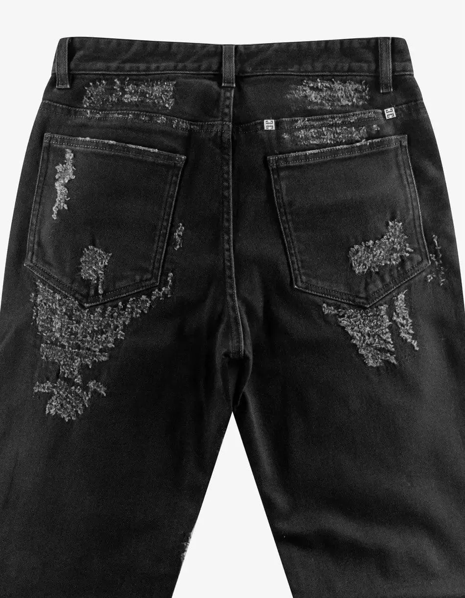Givenchy Black Destroyed Denim Slim Jeans sold by Zoo Fashions product image thumbnail 4