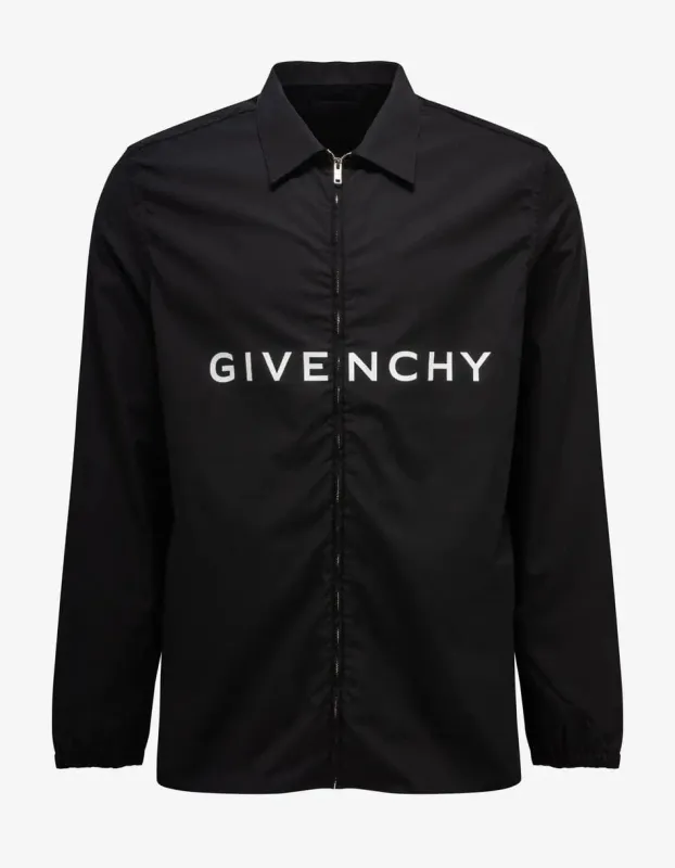 Givenchy Black Archetype Logo Zip Shirt made by Givenchy