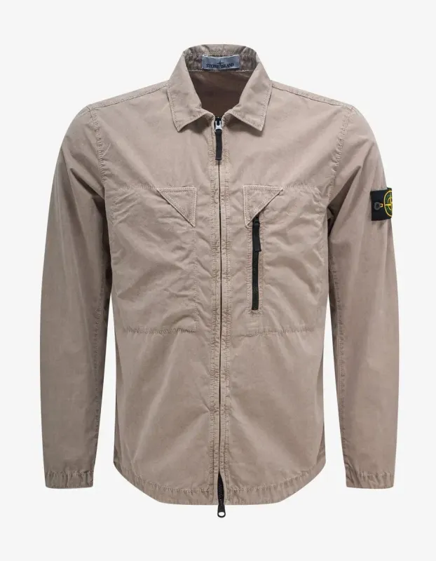 Stone Island Grey Old Treatment Overshirt sold by Zoo Fashions