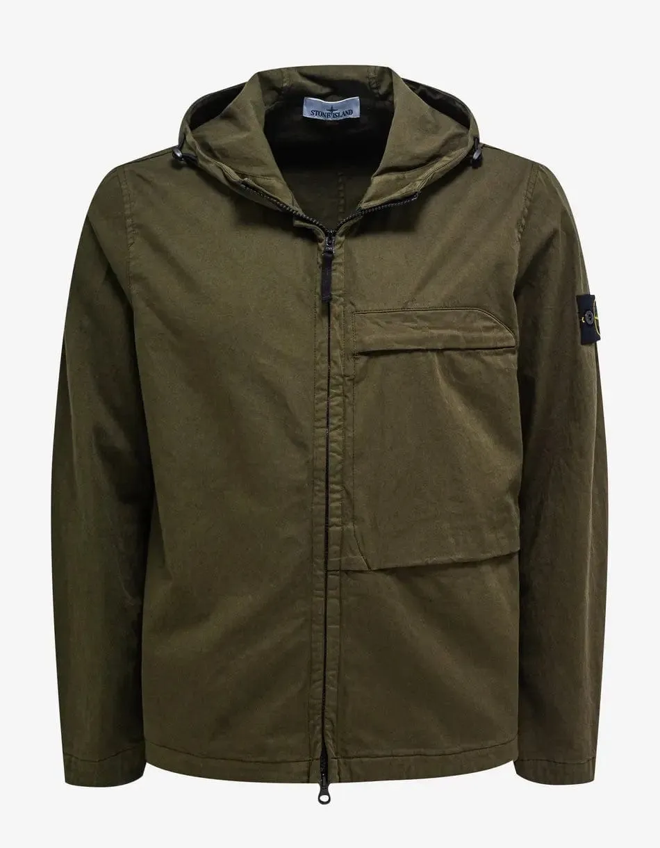 Stone Island Green Hooded Overshirt sold by Zoo Fashions