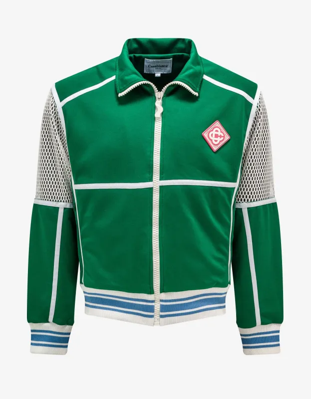 Casablanca Green Interlock Mesh Track Jacket sold by Zoo Fashions
