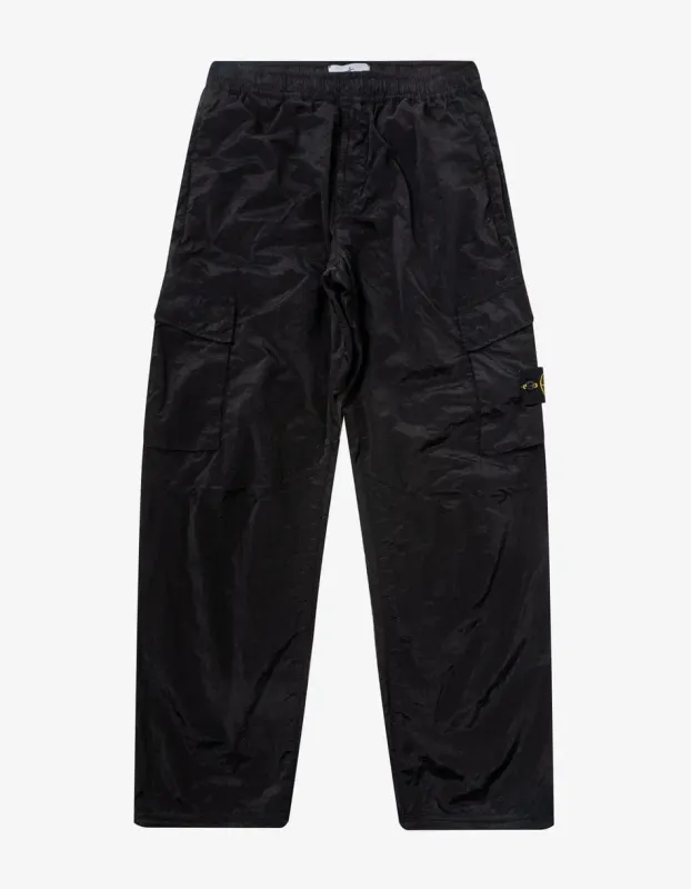 Stone Island Black Nylon Metal Cargo Trousers sold by Zoo Fashions