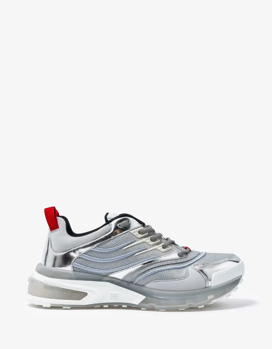 Givenchy Silver Giv 1 Leather & Mesh Trainers sold by Zoo Fashions product image thumbnail 2