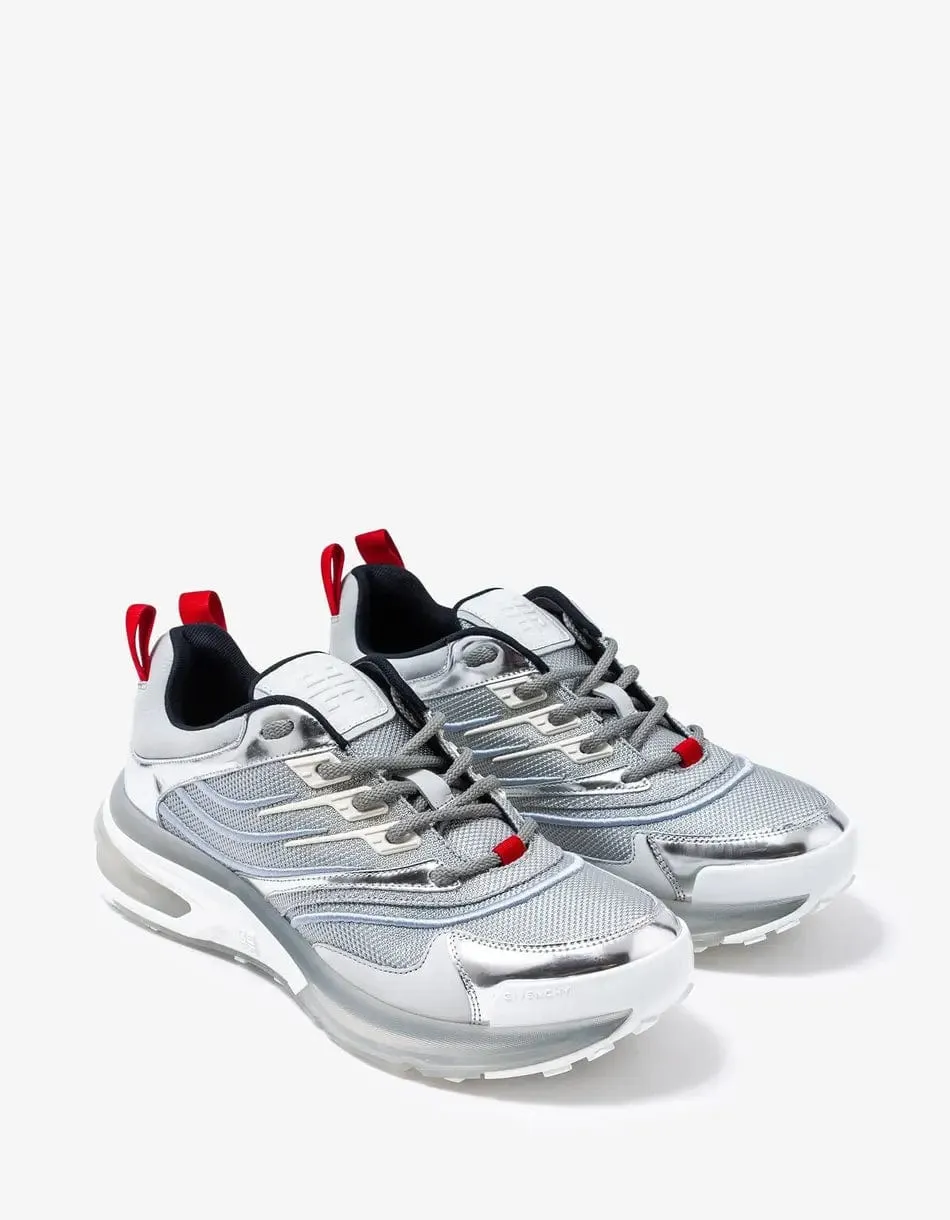 Givenchy Silver Giv 1 Leather & Mesh Trainers sold by Zoo Fashions