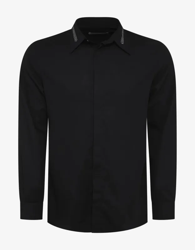 Givenchy Black Logo Collar Shirt sold by Zoo Fashions