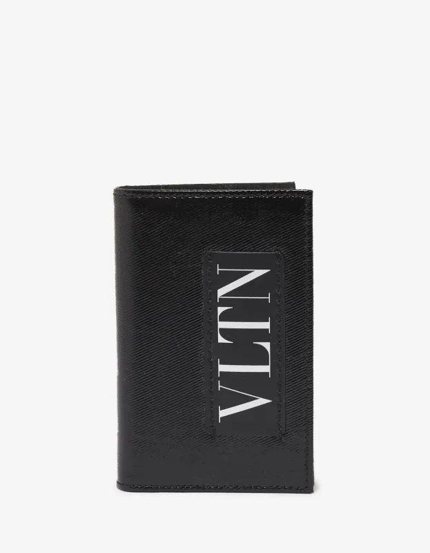 Valentino Black Patent Leather VLTN Card Wallet sold by Zoo Fashions