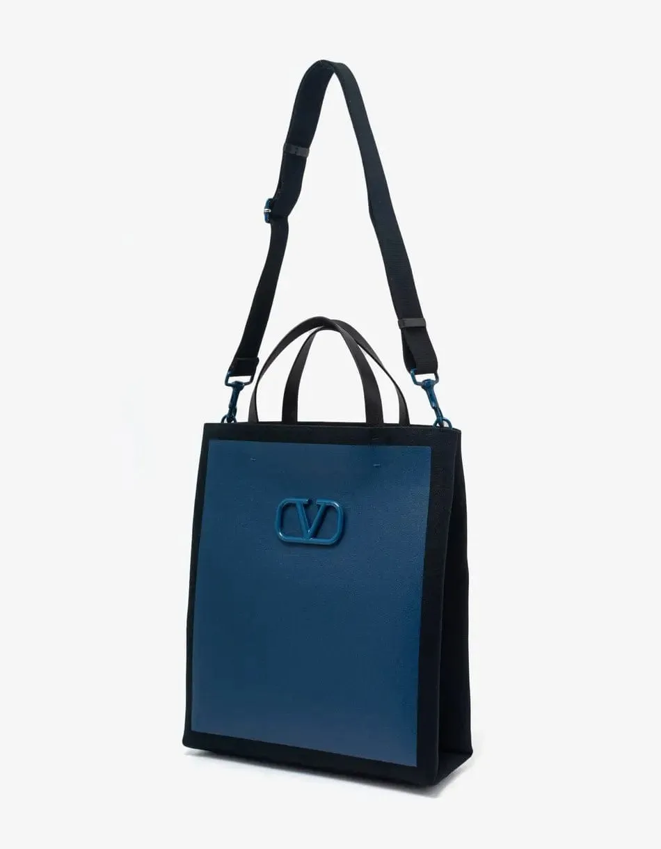 Valentino Blue VLogo Signature Canvas Shopping Bag sold by Zoo Fashions product image thumbnail 4