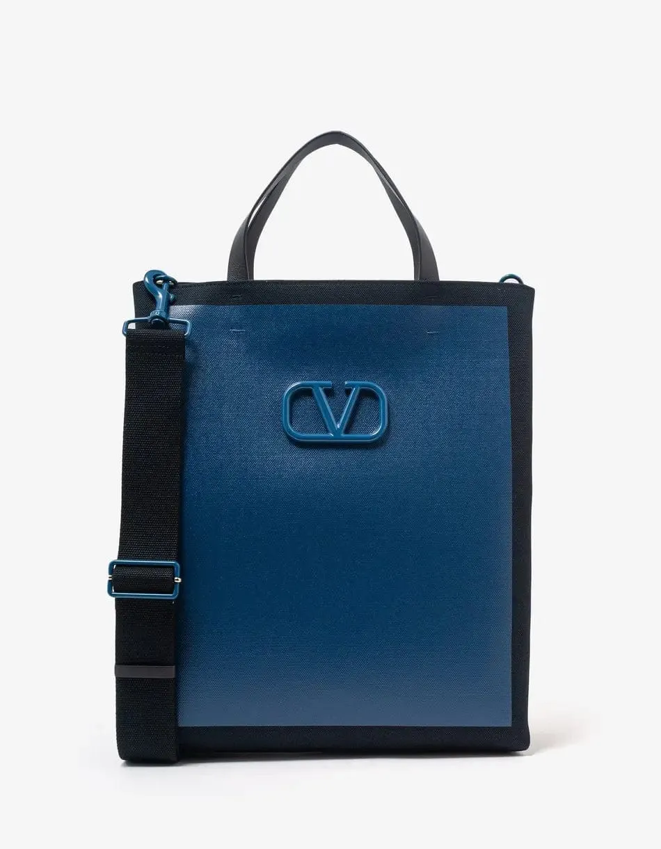 Valentino Blue VLogo Signature Canvas Shopping Bag sold by Zoo Fashions product image thumbnail 2