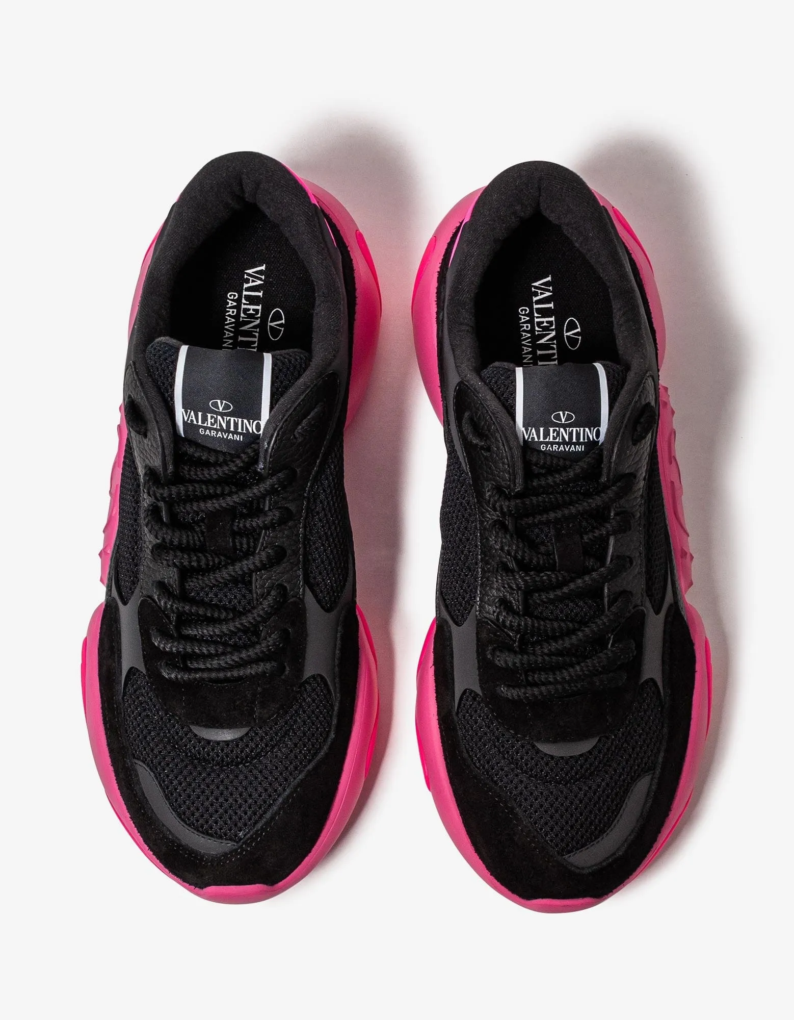 Valentino Black Bubbleback Mesh and Suede Trainers sold by Zoo Fashions product image thumbnail 3