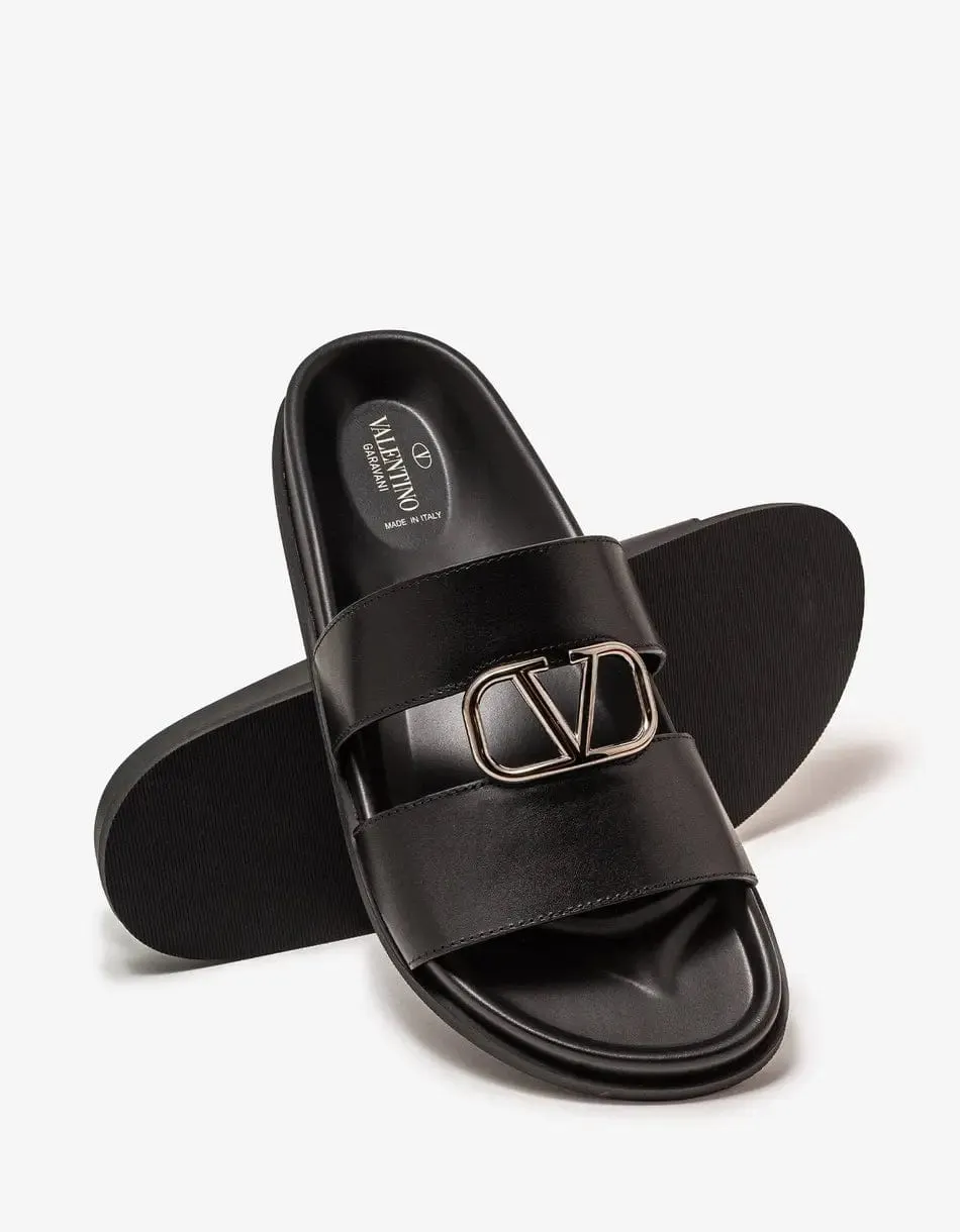 Valentino Black VLogo Slide Sandals sold by Zoo Fashions product image thumbnail 2