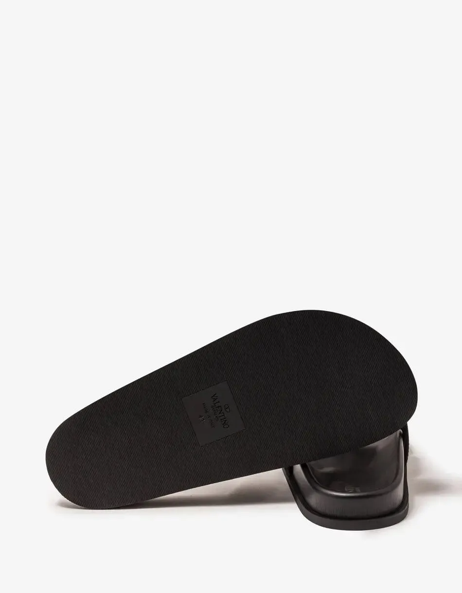Valentino Black VLogo Slide Sandals sold by Zoo Fashions product image thumbnail 3