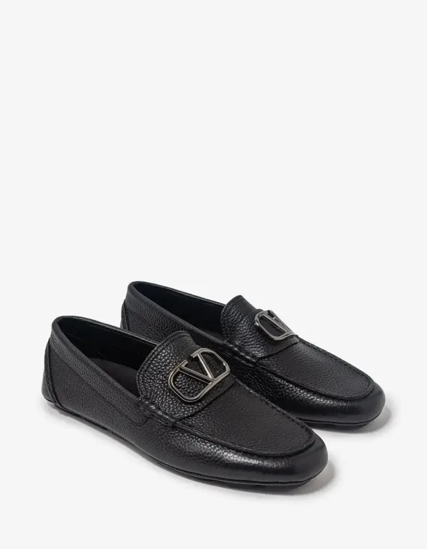 Valentino Black VLogo Driving Shoes made by Valentino