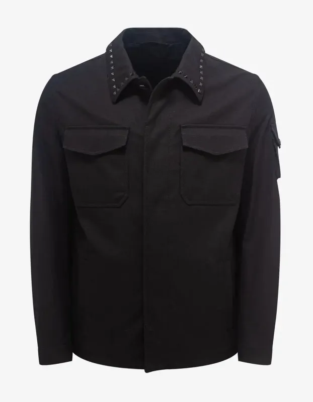 Valentino Black Untitled Stud Overshirt made by Valentino