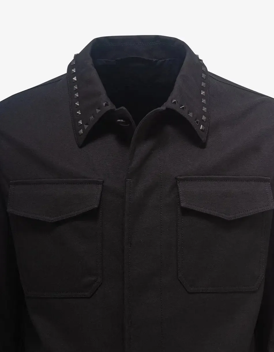 Valentino Black Untitled Stud Overshirt sold by Zoo Fashions product image thumbnail 3