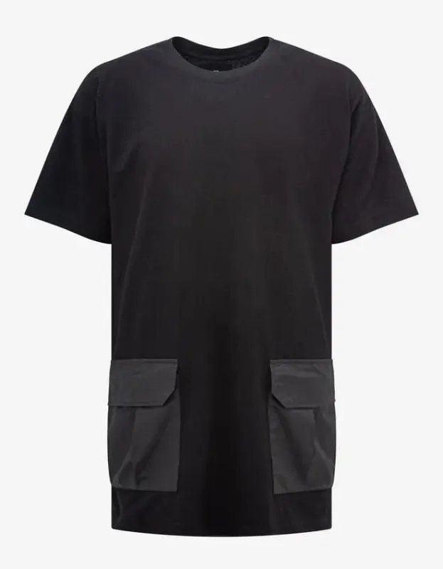 Y-3 Black Crepe Jersey Pocket T-Shirt sold by Zoo Fashions