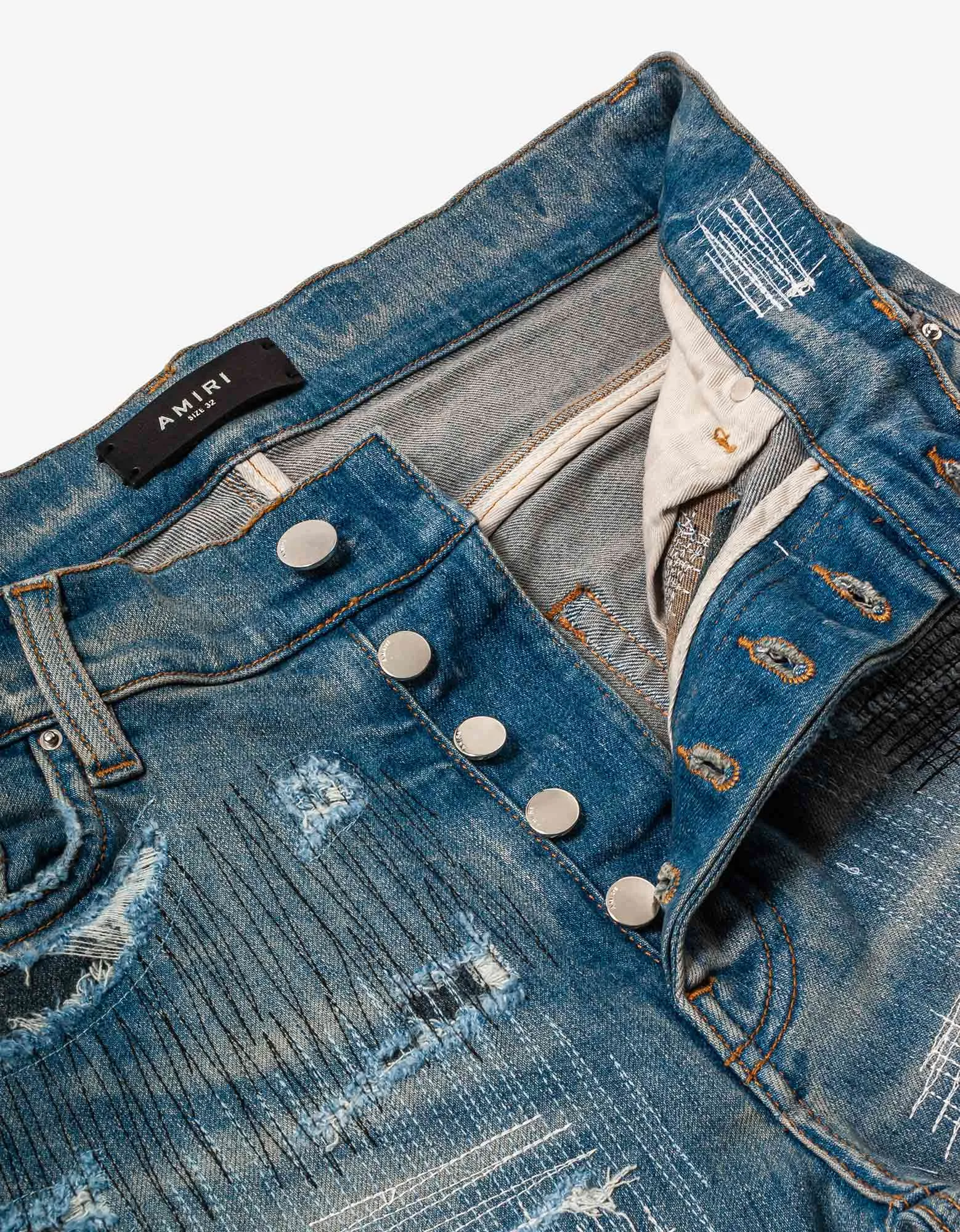 Amiri All Over Repair Clay Indigo Jeans sold by Zoo Fashions product image thumbnail 4