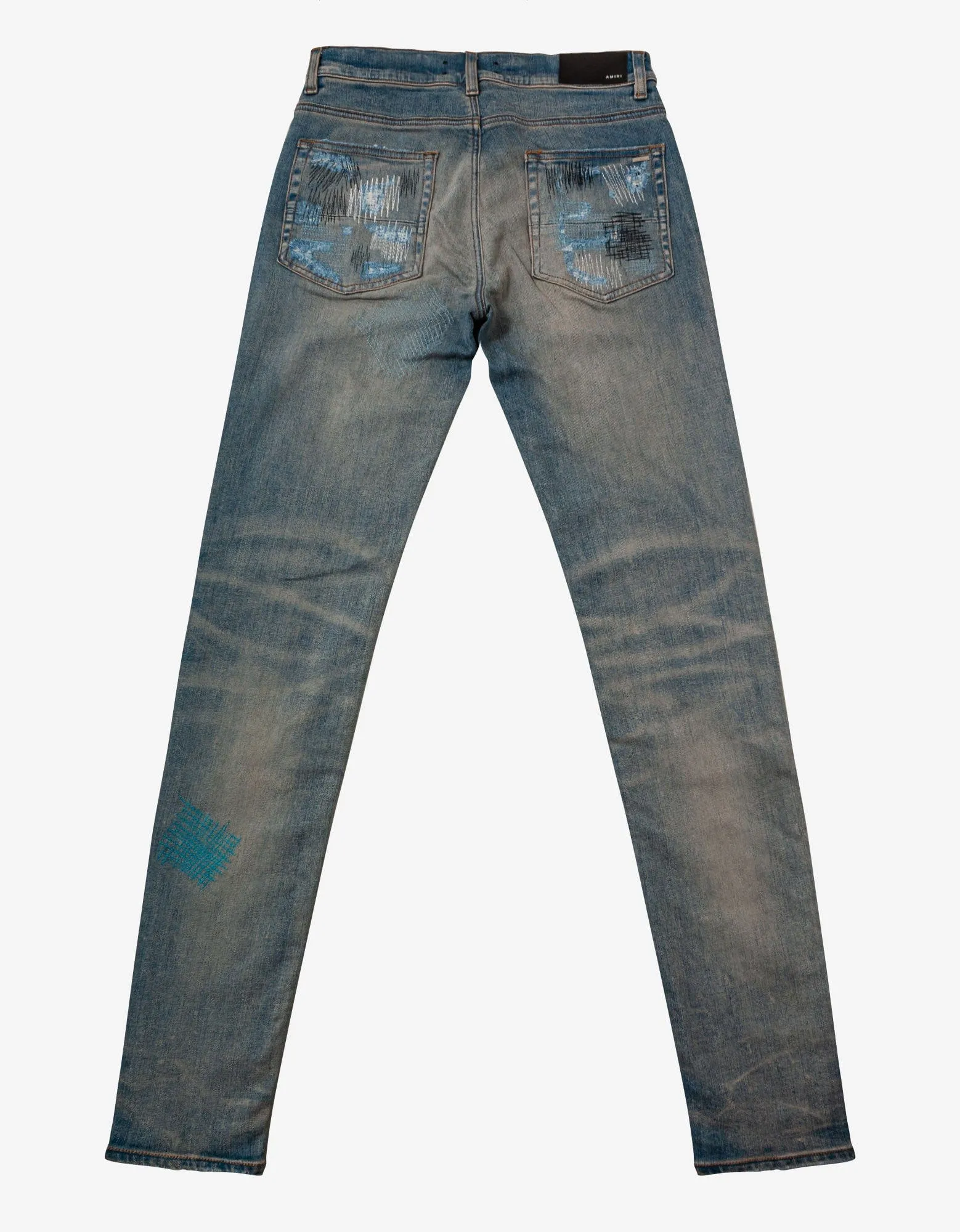 Amiri All Over Repair Clay Indigo Jeans sold by Zoo Fashions product image thumbnail 2