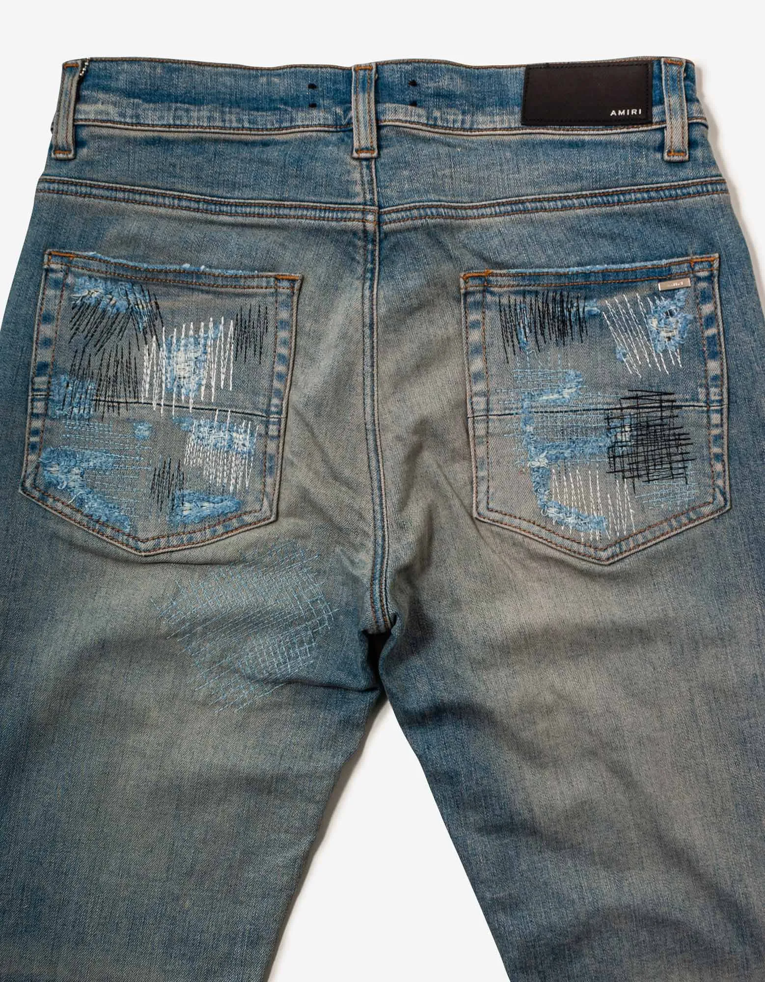 Amiri All Over Repair Clay Indigo Jeans sold by Zoo Fashions product image thumbnail 5