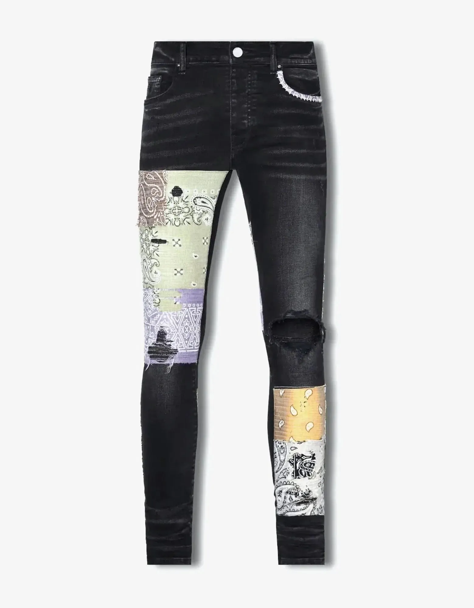 Amiri Jeans Bandana Art Patch Aged Black sold by Zoo Fashions