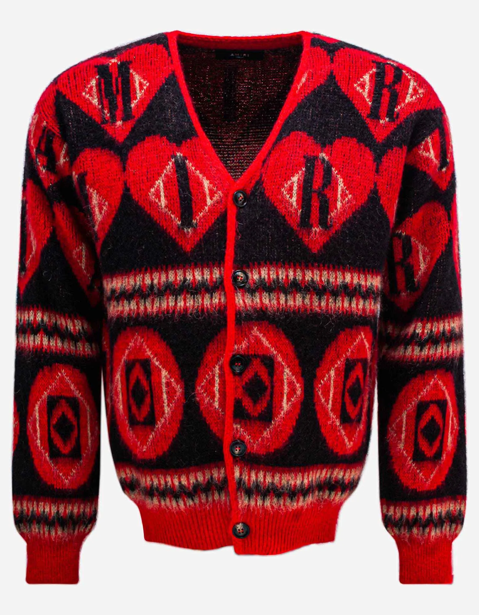 Amiri Mohair Logo Heart Cardigan sold by Zoo Fashions