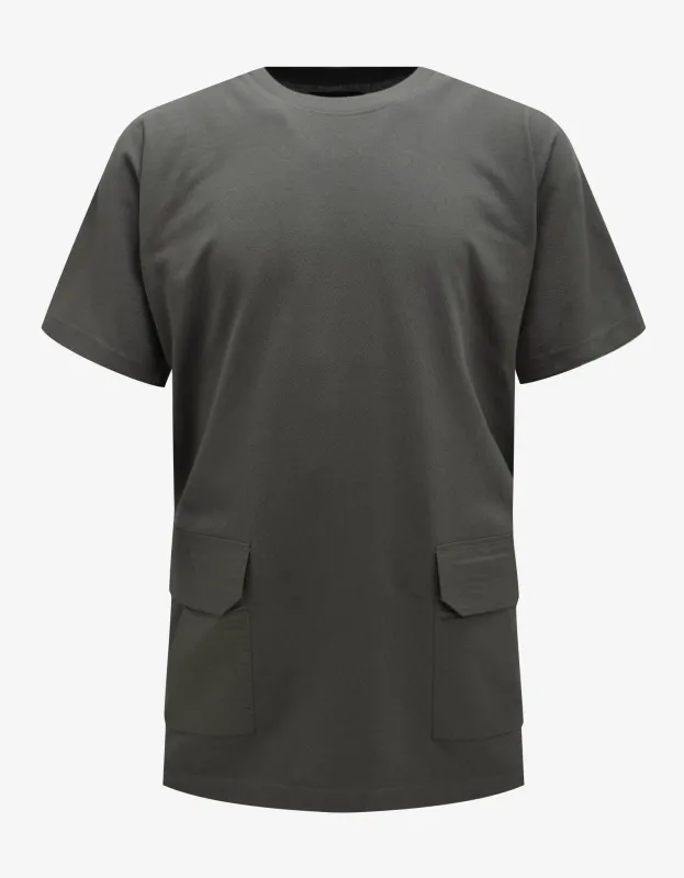 Y-3 Green Crepe Jersey Pocket T-Shirt sold by Zoo Fashions