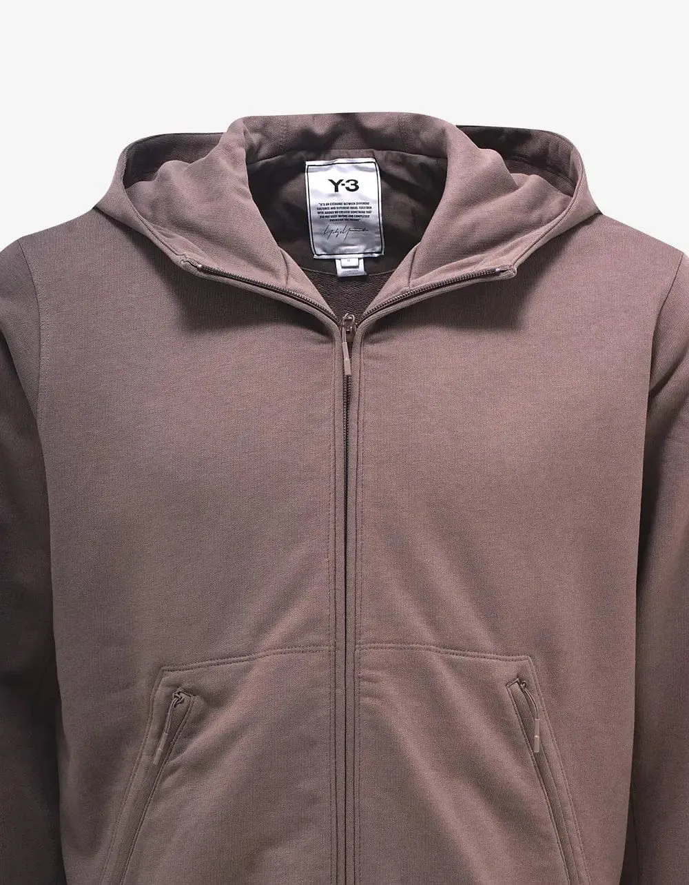 Y-3 Brown Classic DWR Terry Utility Zip Hoodie sold by Zoo Fashions product image thumbnail 3