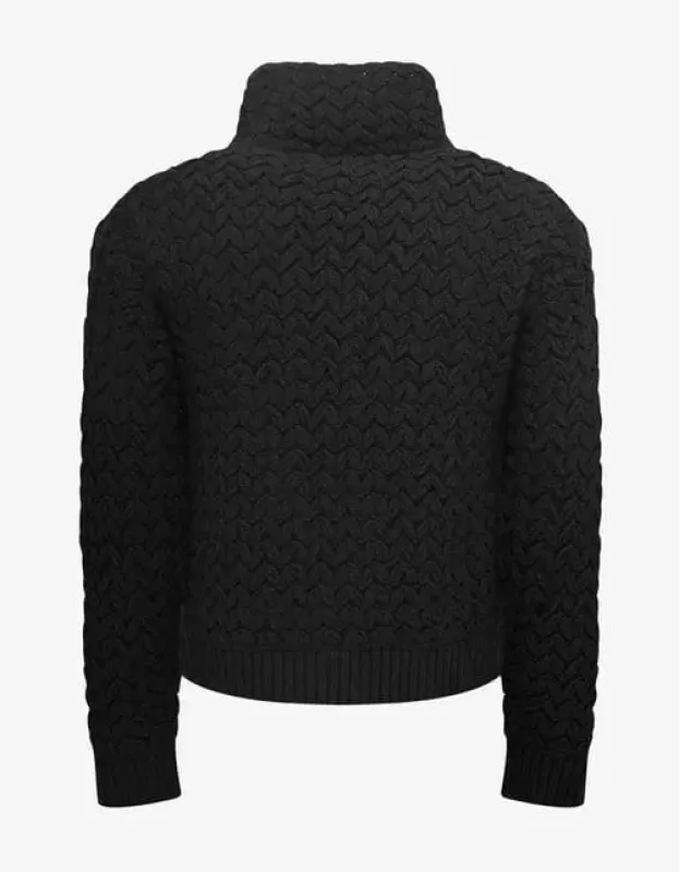 Valentino Black High-Neck Wool Knit Jumper sold by Zoo Fashions