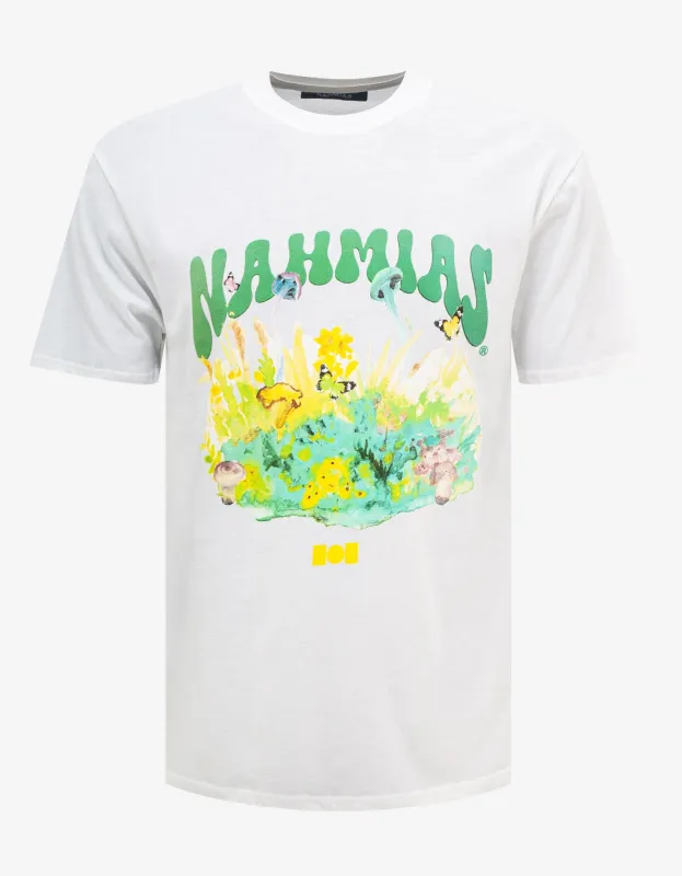 Nahmias White Nahmias Floral T-Shirt made by Nahmias