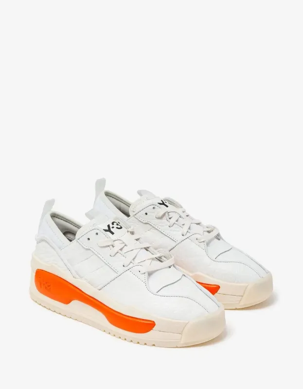 Y-3 White & Orange Hokori III Trainers sold by Zoo Fashions