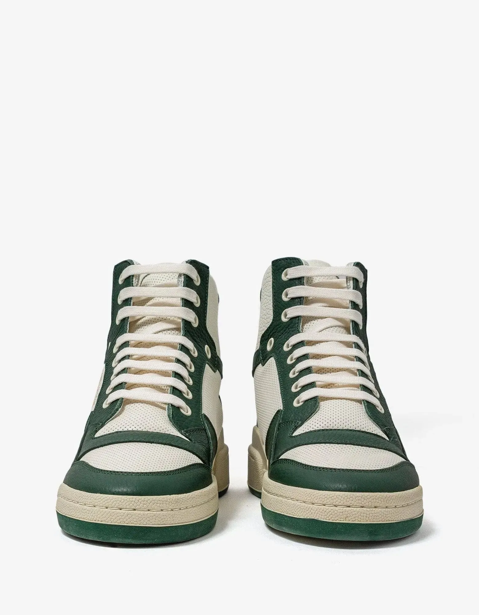 Saint Laurent White & Green SL/24 Mid Top Trainers sold by Zoo Fashions product image thumbnail 4