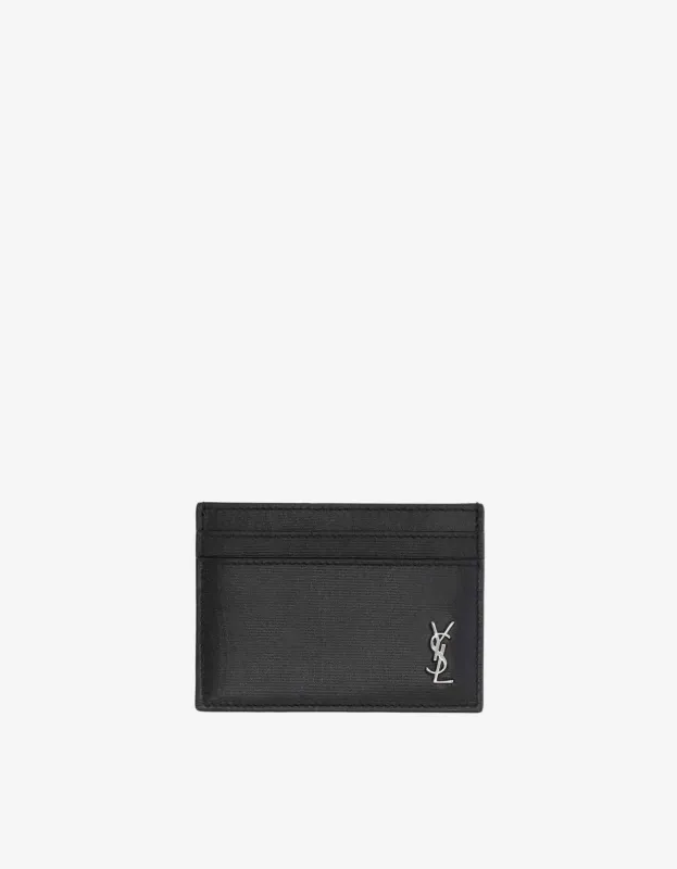 Saint Laurent Black Cassandre Logo Card Holder sold by Zoo Fashions