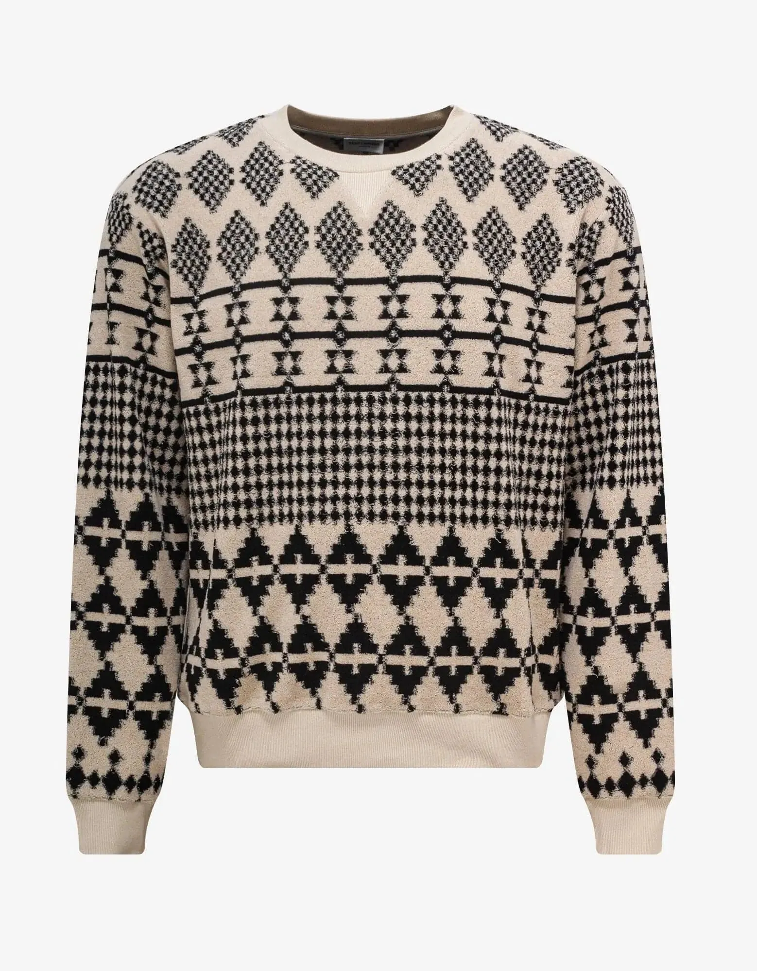 Saint Laurent Neutral Jacquard Sweatshirt sold by Zoo Fashions