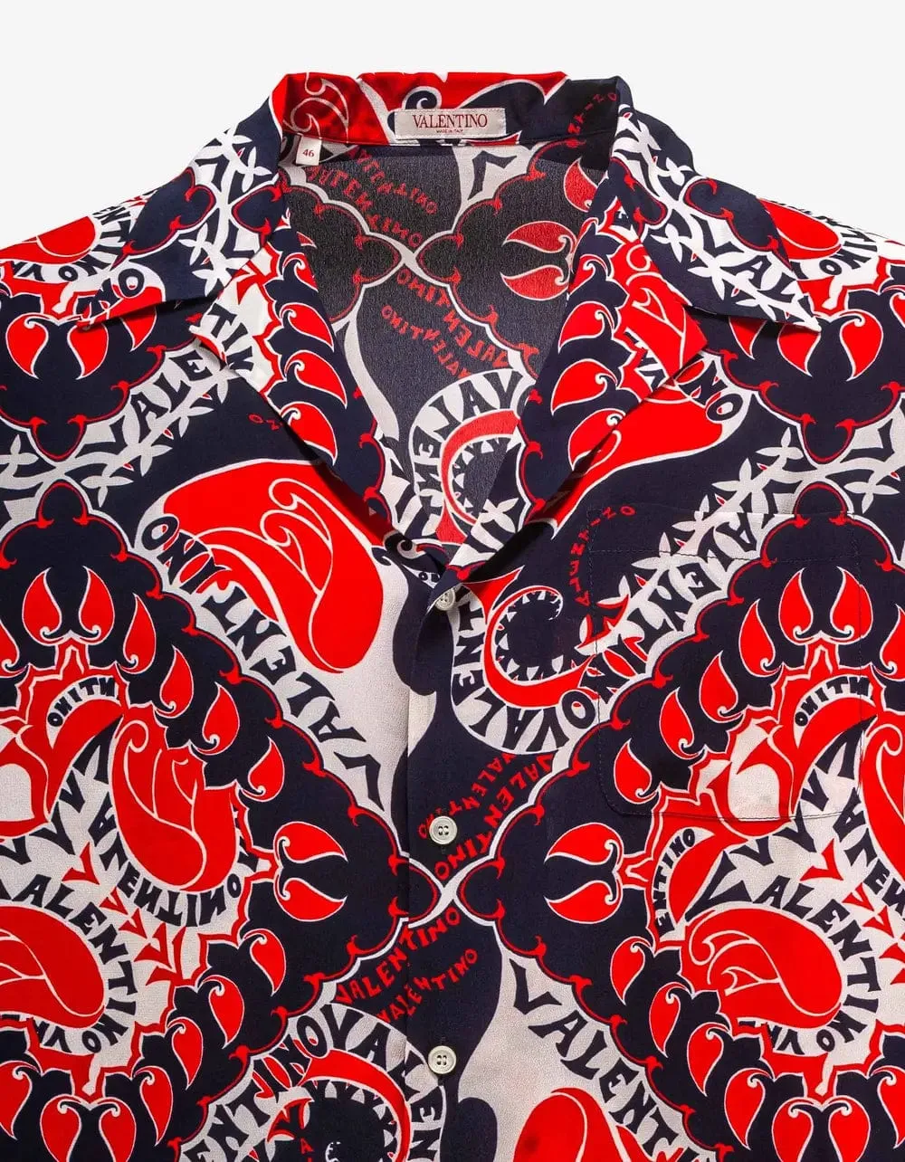 Valentino Archive Manifesto Bandana Print Silk Shirt sold by Zoo Fashions product image thumbnail 3
