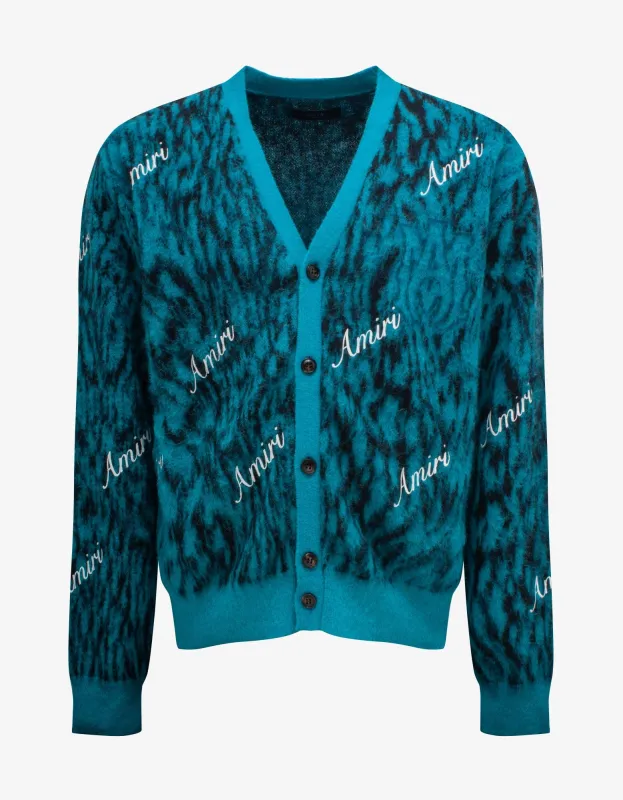 Amiri Blue Mohair Cardigan sold by Zoo Fashions
