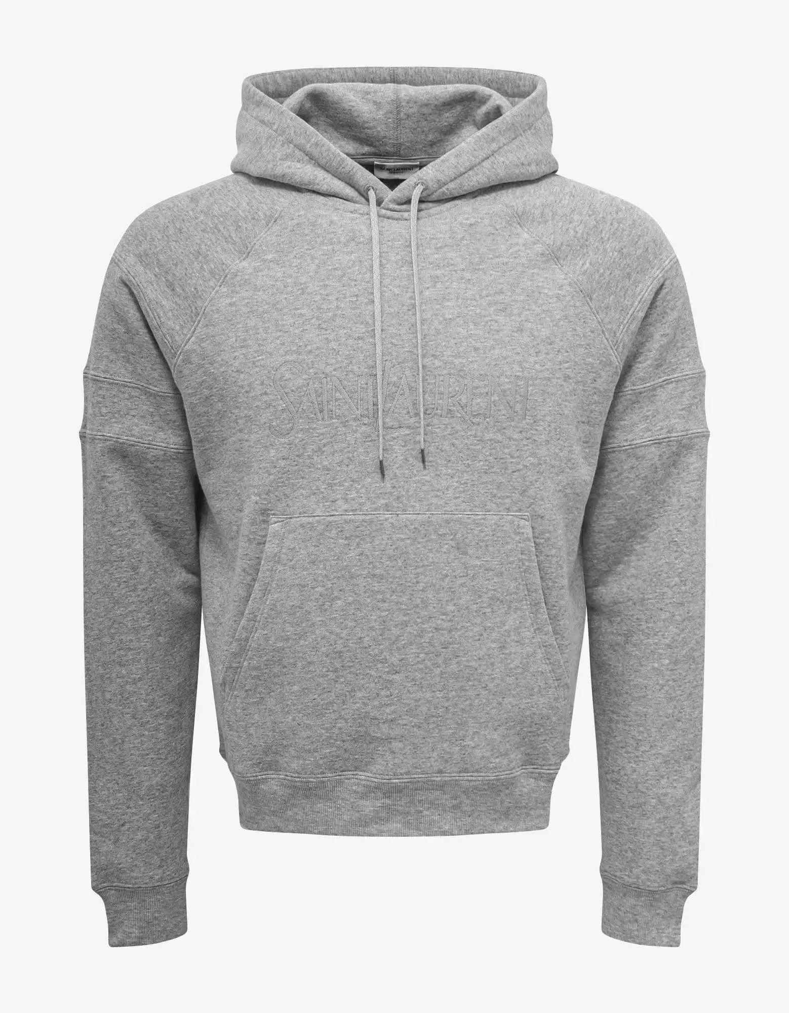 Saint Laurent Grey Logo Embroidery Hoodie sold by Zoo Fashions