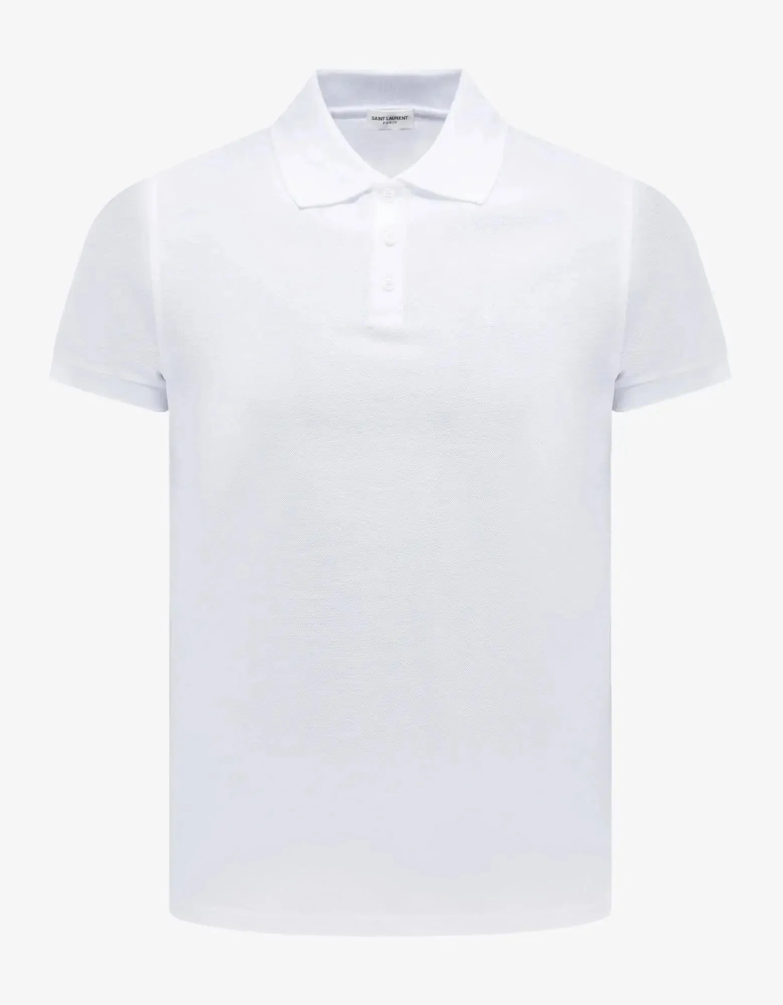 Saint Laurent White Monogram Polo T-Shirt sold by Zoo Fashions
