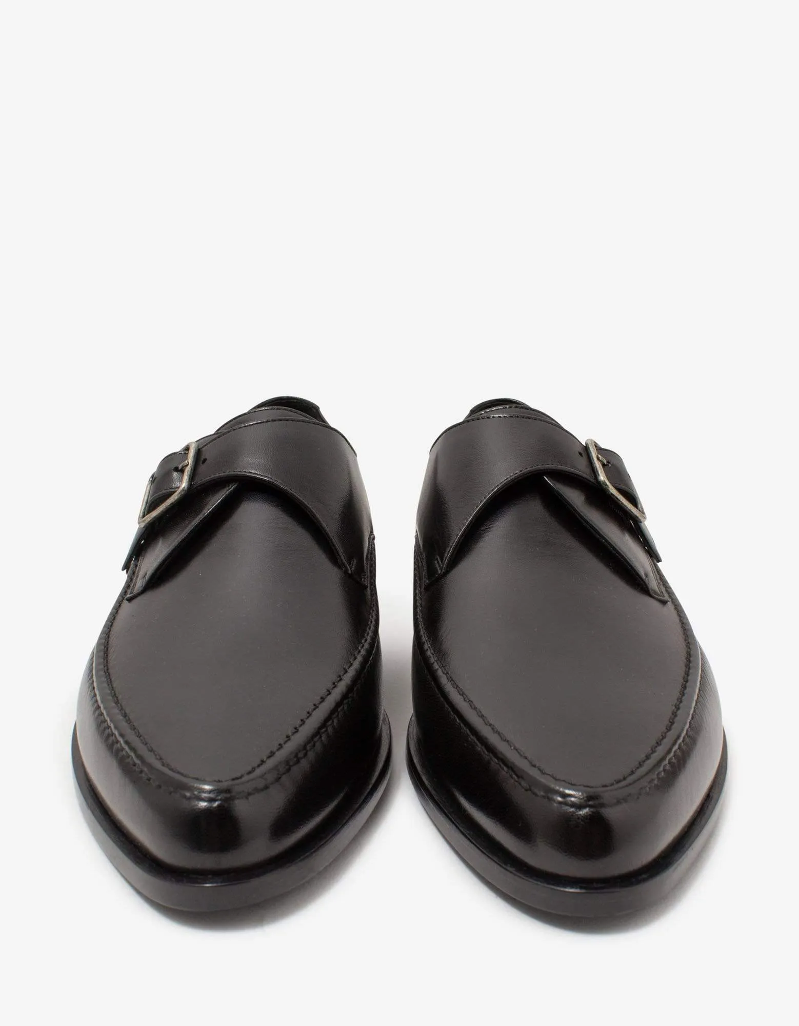 Saint Laurent Marceau Black Leather Monk Strap Shoes sold by Zoo Fashions product image thumbnail 3