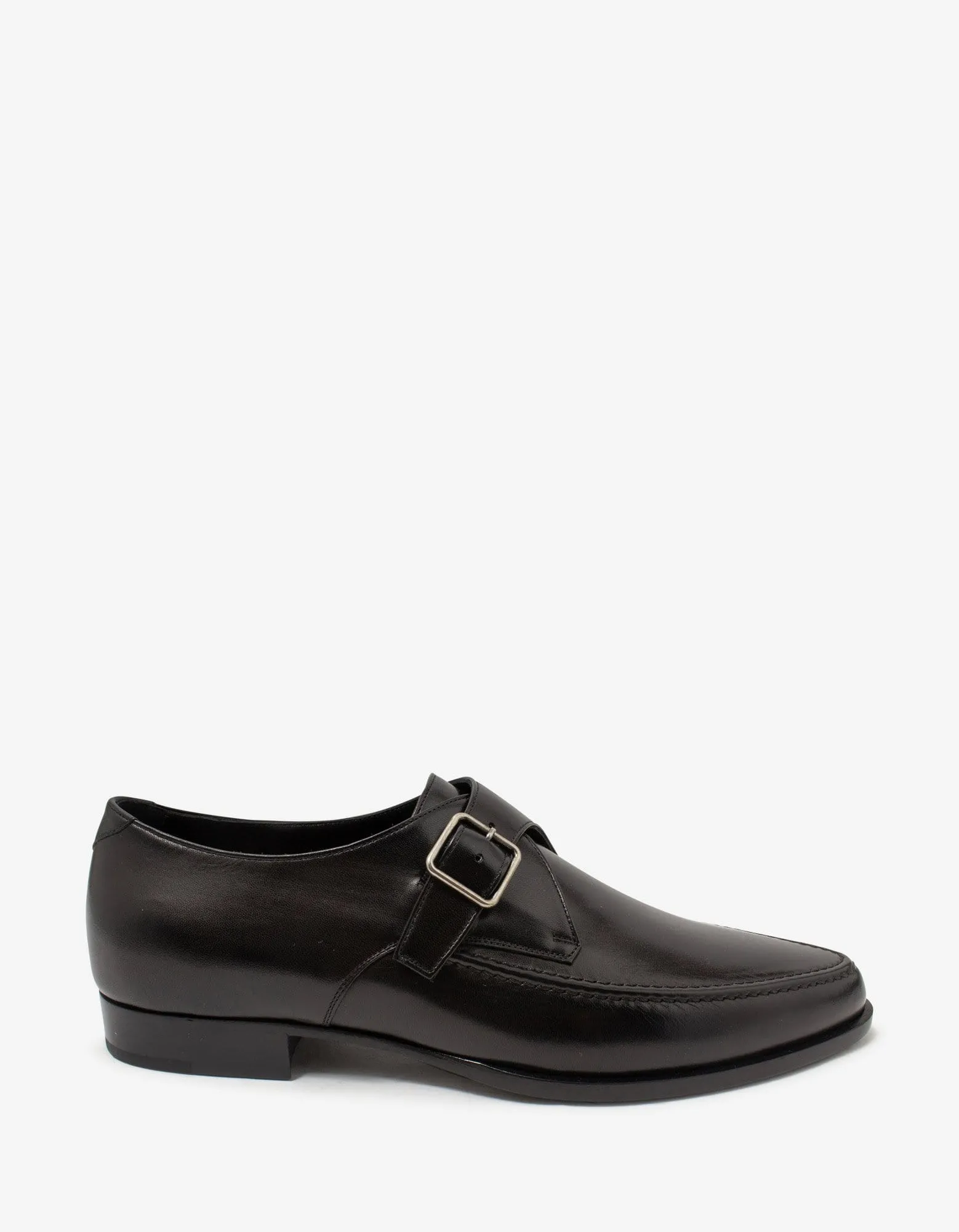 Saint Laurent Marceau Black Leather Monk Strap Shoes sold by Zoo Fashions product image thumbnail 2