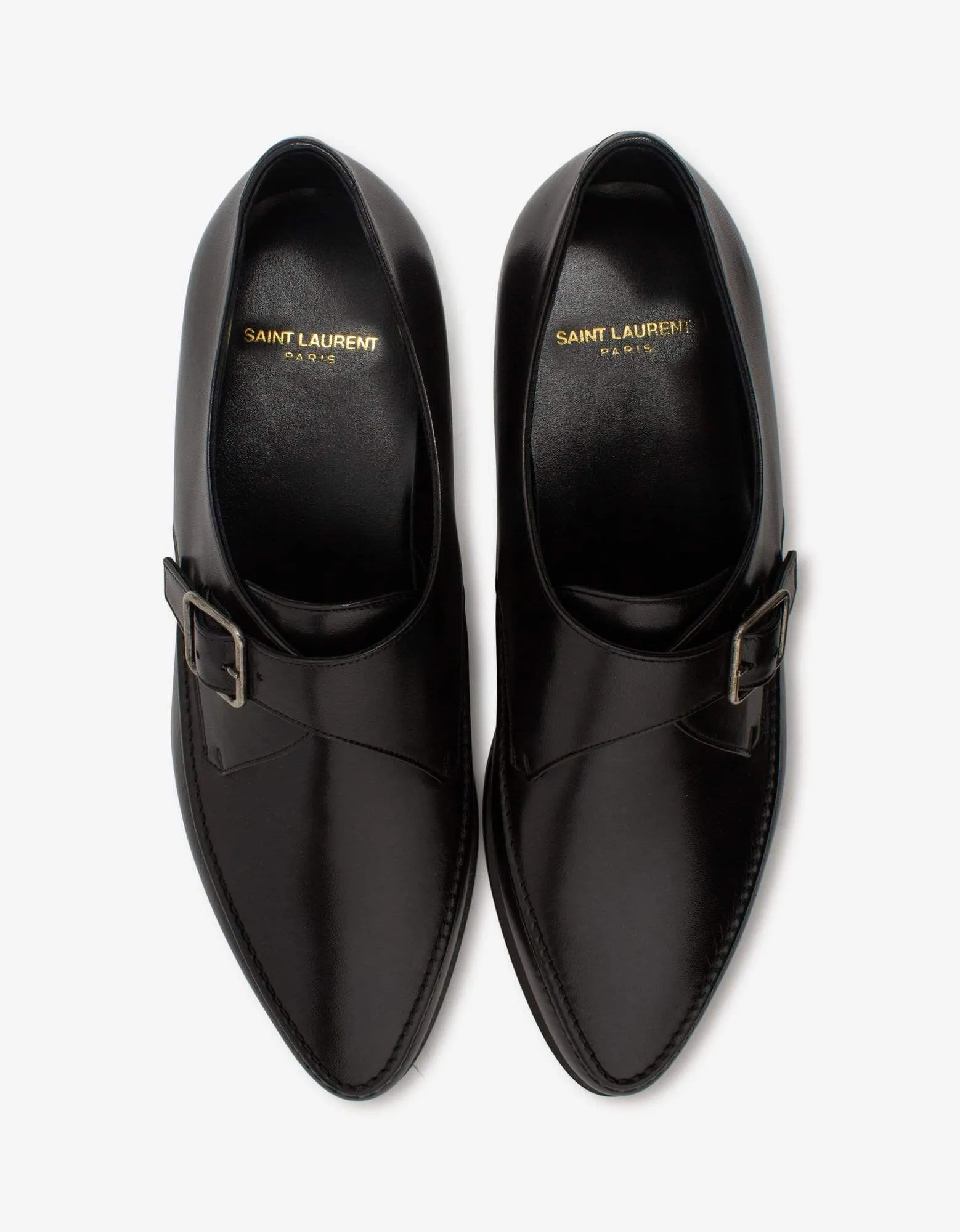 Saint Laurent Marceau Black Leather Monk Strap Shoes sold by Zoo Fashions product image thumbnail 4