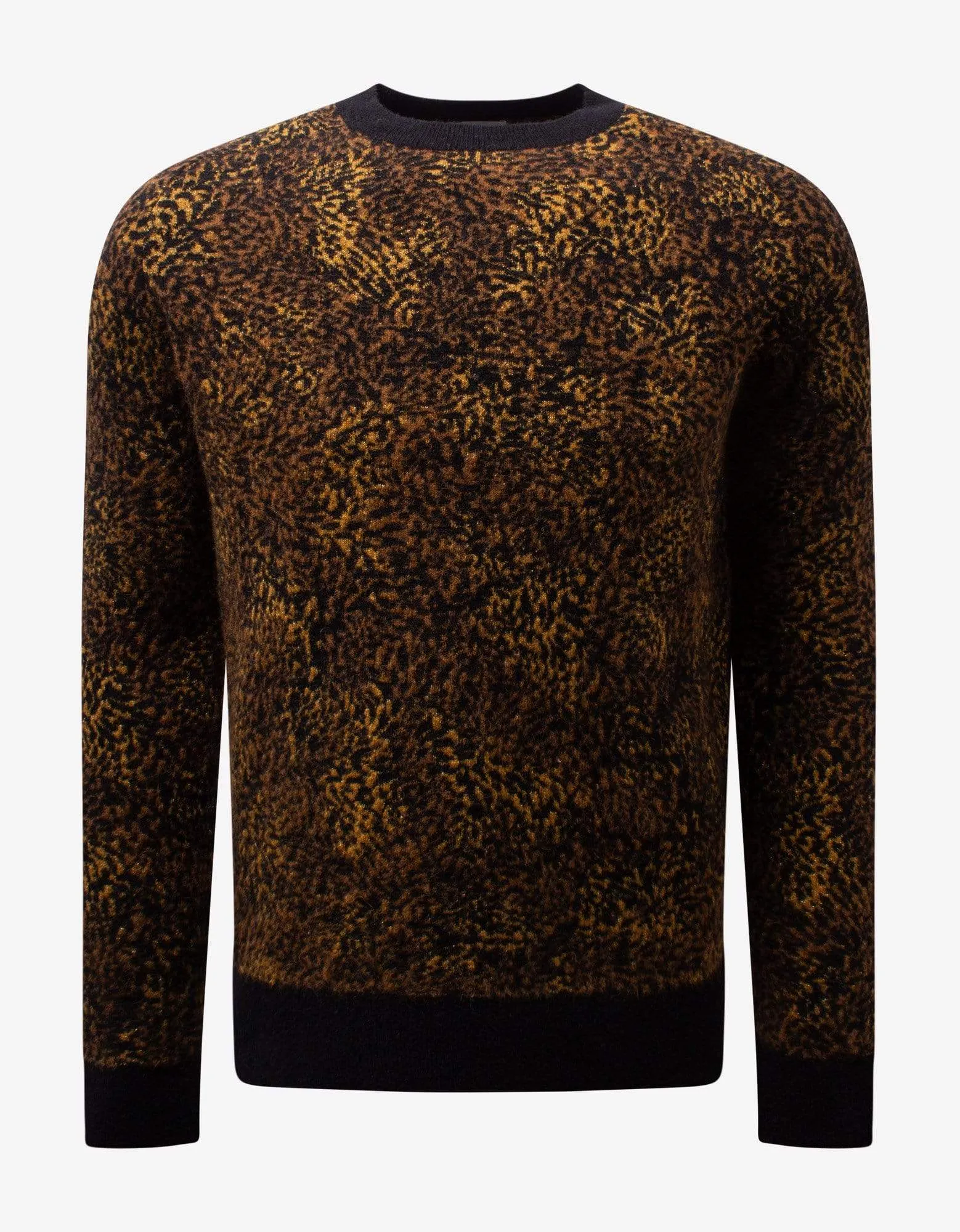 Saint Laurent Leopard Print Wool-Blend Sweater sold by Zoo Fashions