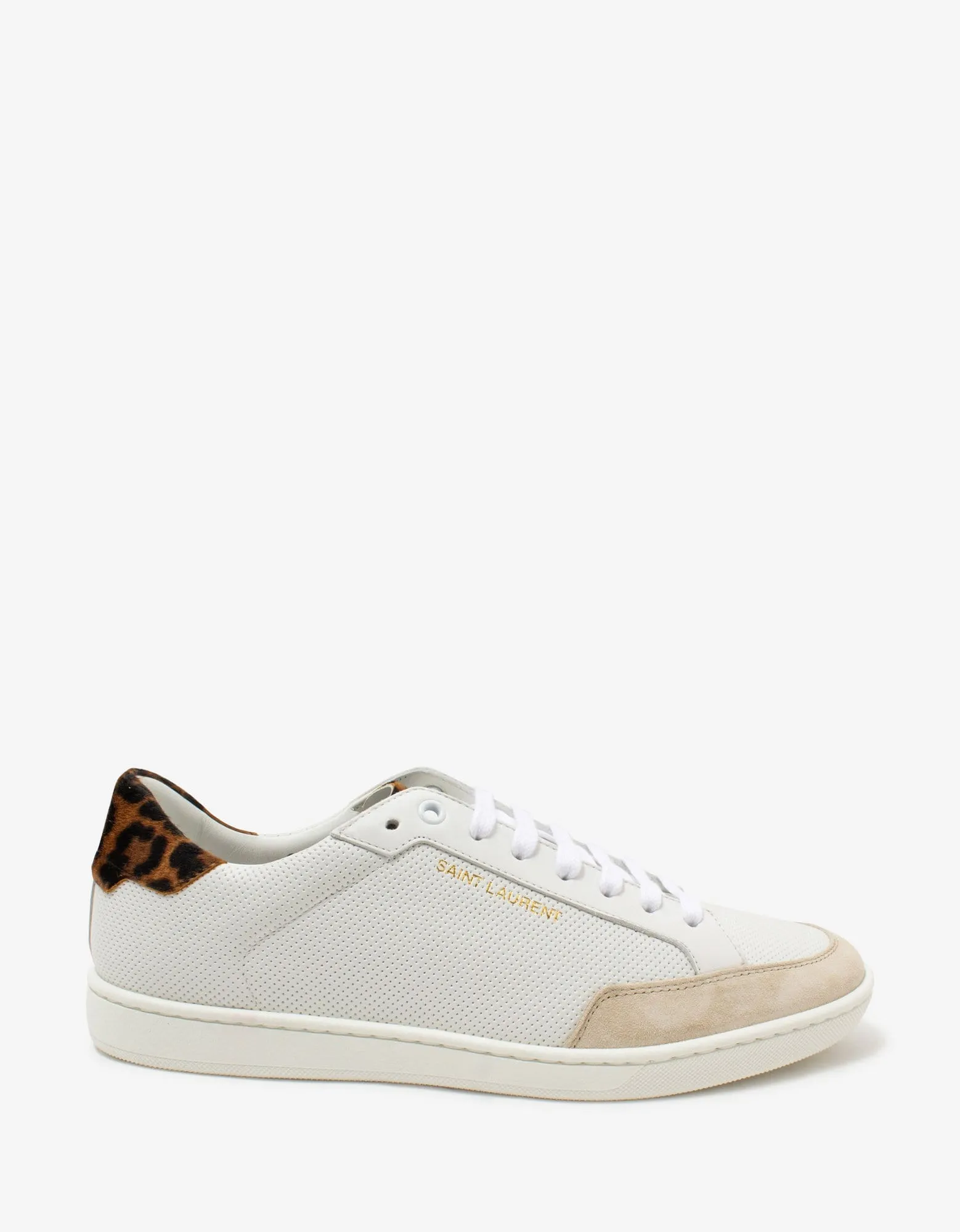 Saint Laurent Court Classic SL/10 White Perforated Leather Trainers sold by Zoo Fashions product image thumbnail 2
