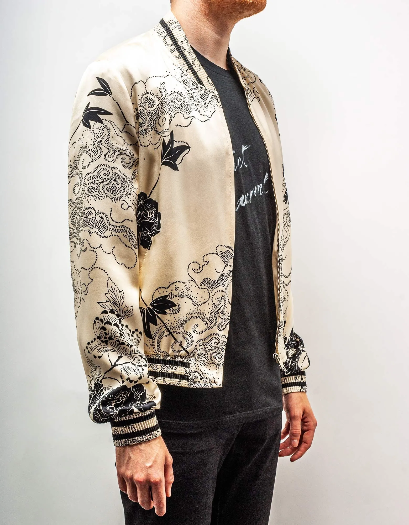 Saint Laurent Cloud Motif Silk Satin Teddy Jacket sold by Zoo Fashions product image thumbnail 4