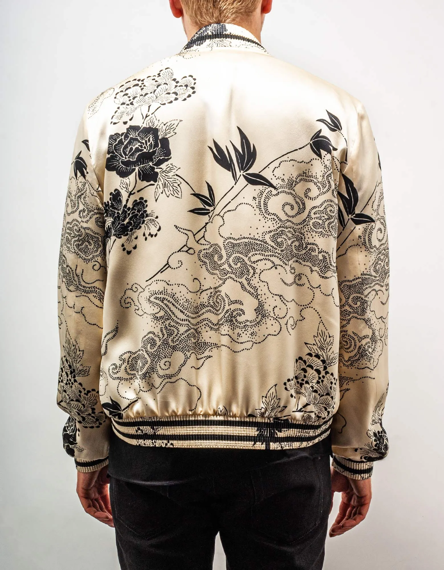 Saint Laurent Cloud Motif Silk Satin Teddy Jacket sold by Zoo Fashions product image thumbnail 5