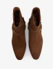 Saint Laurent Brown Wyatt 40 Harness Boots sold by Zoo Fashions