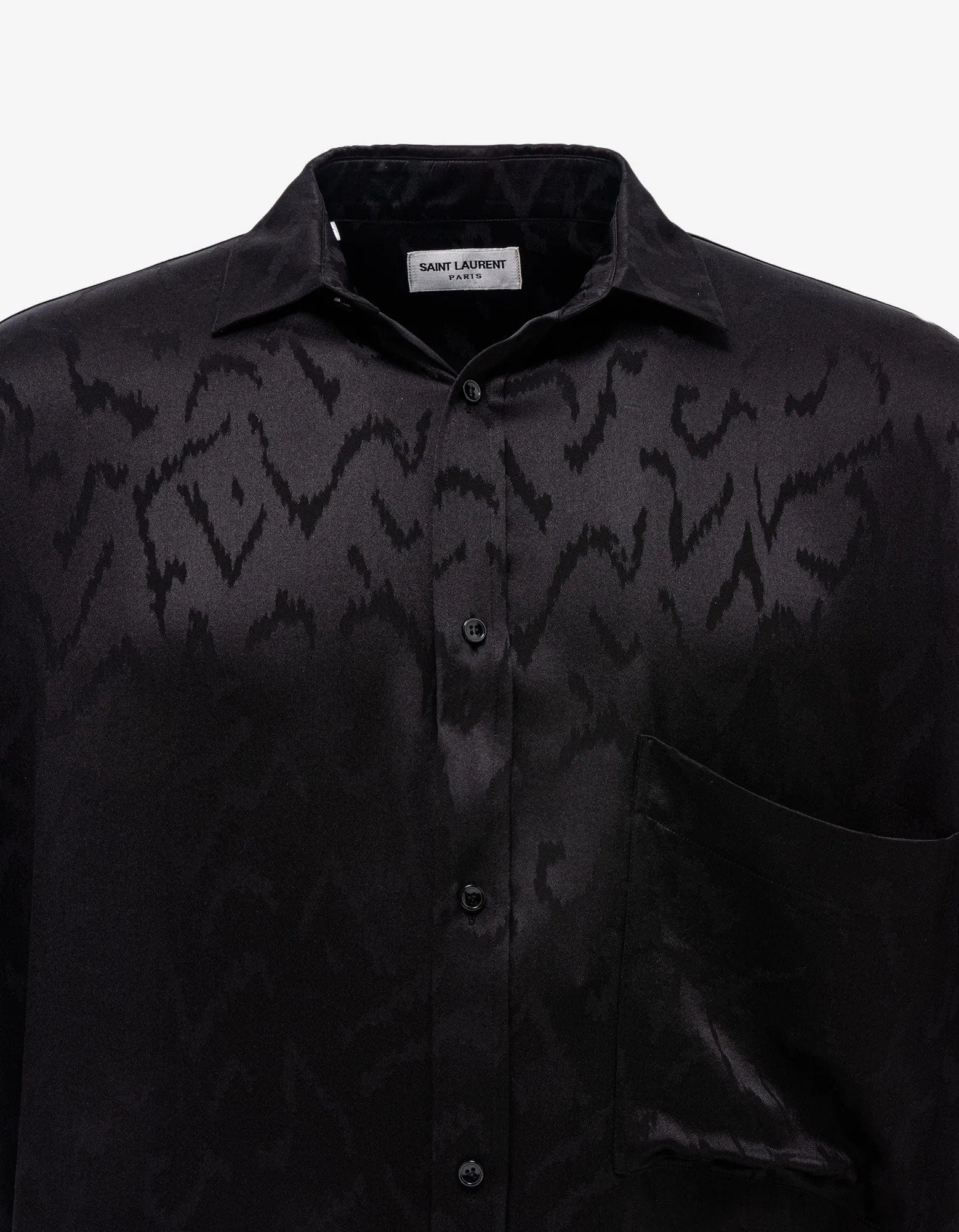 Saint Laurent Black Pattern Oversize Silk Shirt sold by Zoo Fashions product image thumbnail 3
