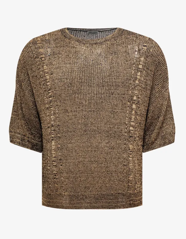 Saint Laurent Gold Knitted T-Shirt made by Yves Saint Laurent