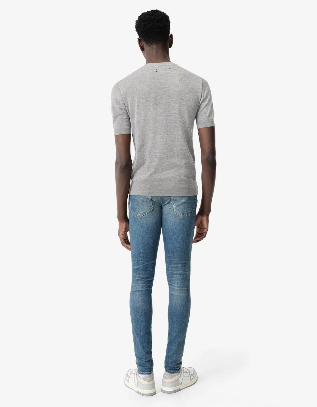Amiri Dark Indigo Stack Jeans sold by Zoo Fashions product image thumbnail 4