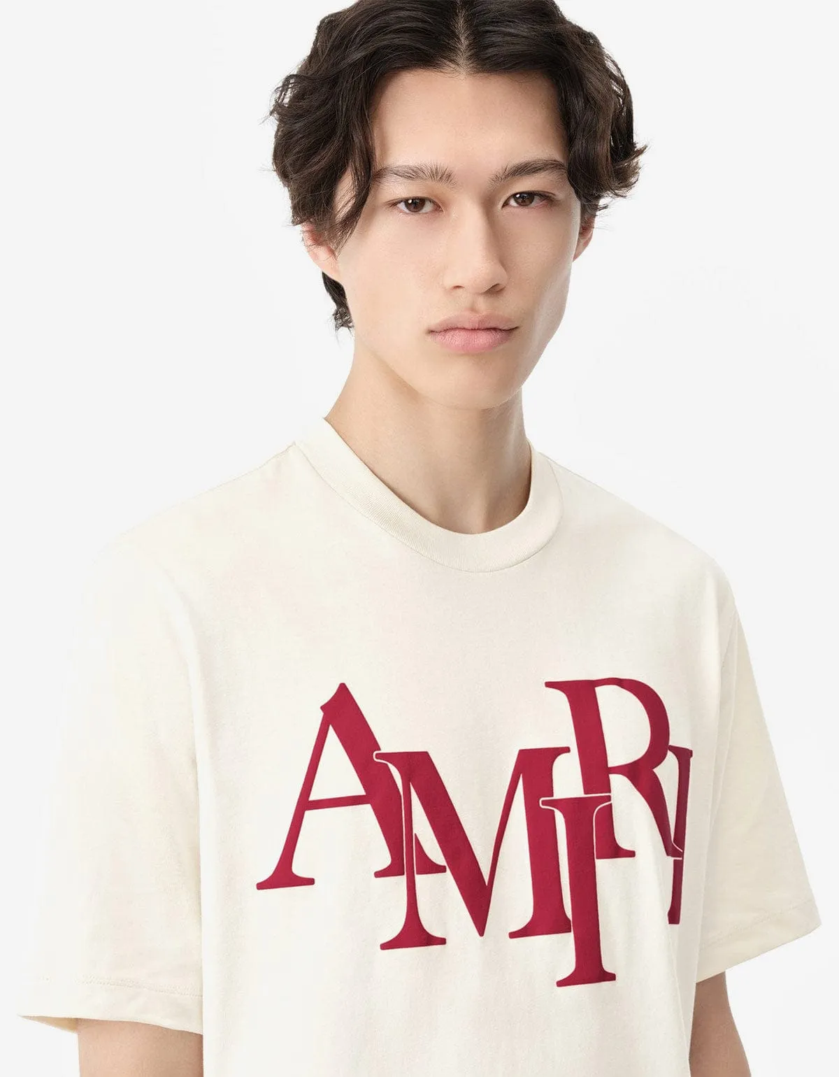 Amiri Birch White Staggered Logo T-Shirt sold by Zoo Fashions product image thumbnail 3