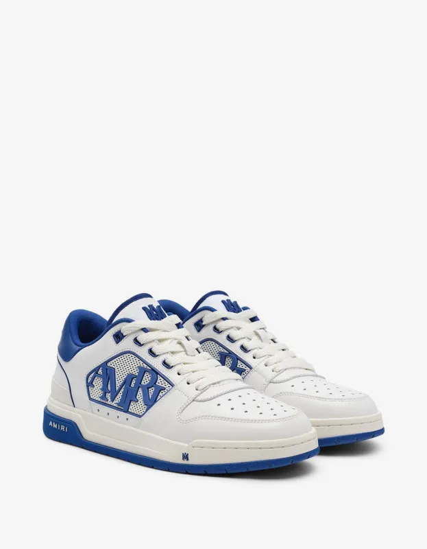 Amiri Classic Low White & Blue Trainers sold by Zoo Fashions