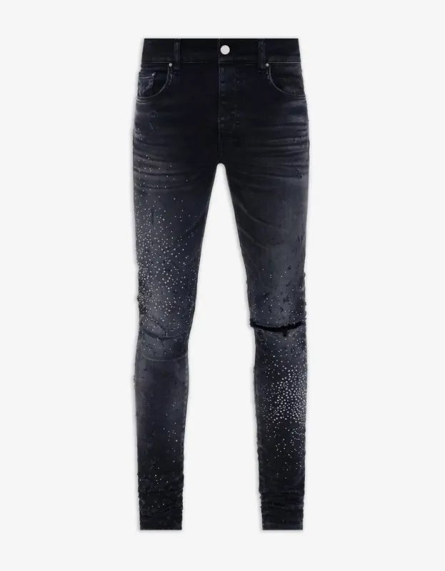 Amiri Jeans Black Crystal Shotgun sold by Zoo Fashions